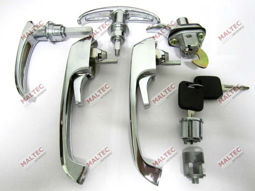 Imagem 2 de 4 de Kit Maçanetas Externas Portas Cromada Kombi Clipper Até 97