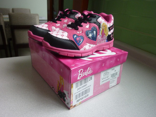 Lindas Zapatillas Barbie Con Luces - Talla 28