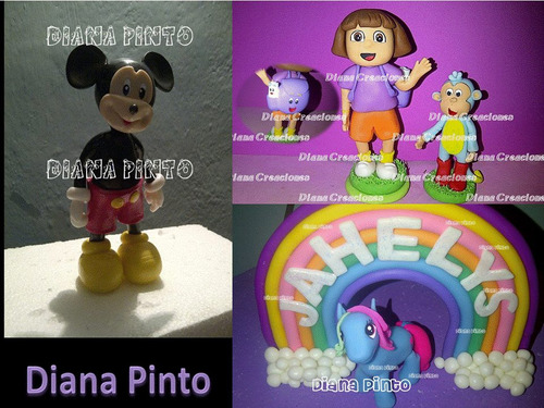 Muñecos Princesas Personajes Infantiles Masa Flexible Torta