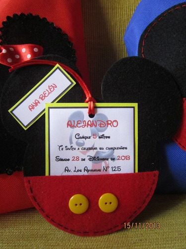 Invitaciones Infantiles, Mickey, Minnie