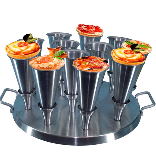 Forma Para Pizza Cone 12cm Alumínio 12 Pizzas Gastrobel