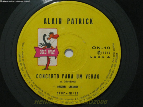 Imagem 3 de 10 de Alain Patrick Compacto 1972 Concerto Para Um Verão