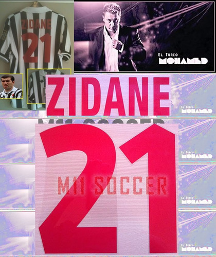 Estampado Juventus Local 98, #21 Zidane