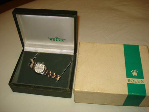 Relogio Rolex Oyster Original Aço Pequeno Com Caixa