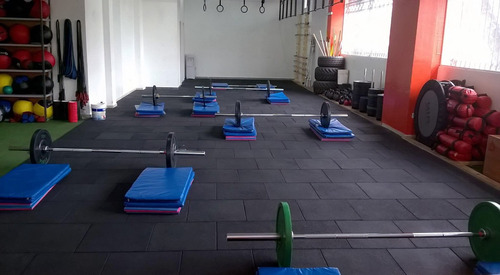 Pisos Crossfit 50x50x2 Cm Negro - Baldosas Caucho Reciclado