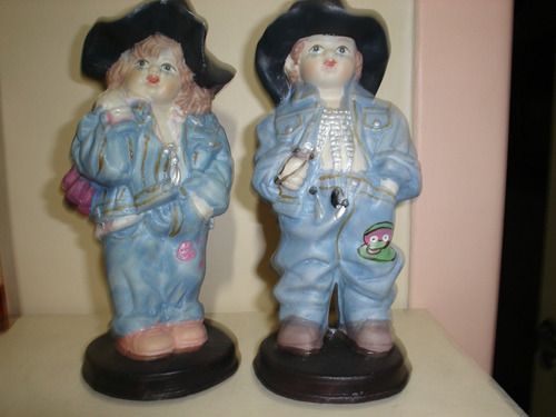 Figuras Pareja  Vaqueros Porcelana Adorno Vitrina Jer