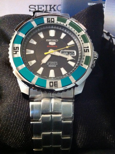 Imagen 1 de 4 de (clubhouse44) Reloj Seiko 5 Diver Green Modelo Srp205k1 Auto