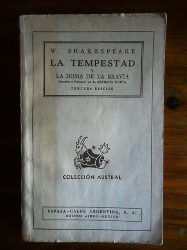  William Shakespeare  La Tempestad Y La Doma De La Bravia