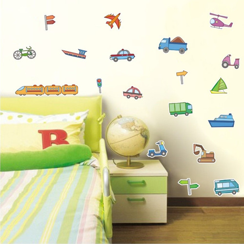 Adesivo De Parede Decorativo Infantil Quarto Carrinho Barco