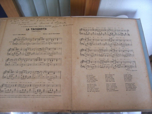 La Tacuarita - Partitura Autografiada Año 1924
