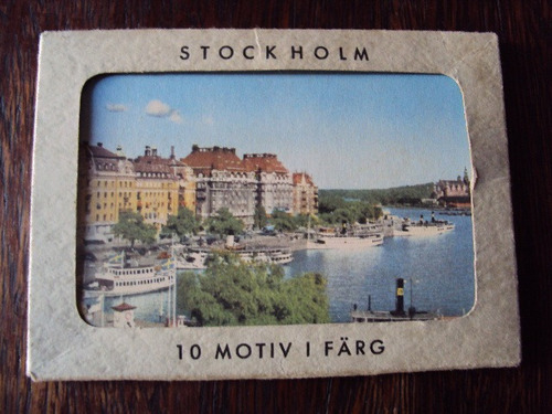 10 Mini Postales En Sobre Estocolmo Suecia Antiguas A Color