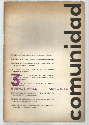 Comunidad Nº 3 Democracia Cristiana 1956 Política Economía