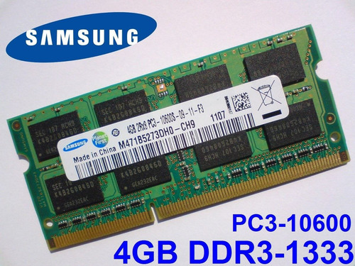 Memória Samsung Ddr3 4gb 1333mhz Pc3 10600s Para Notebook