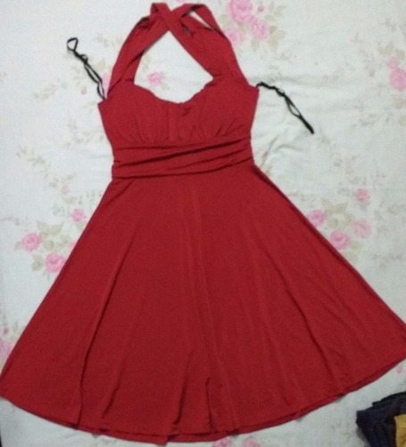 Vestido Acampanado Exotik Talla S Usado 1 Vez Rojo Escarlata