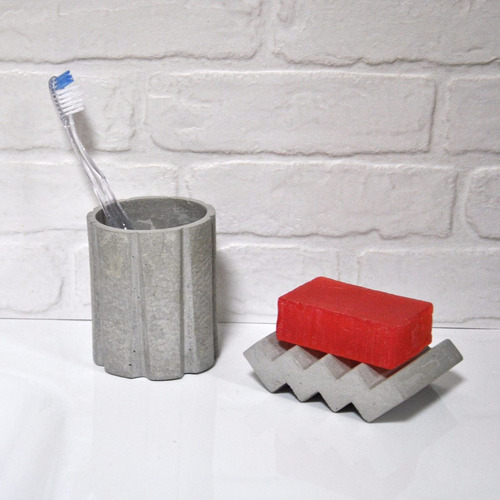 Imagen 2 de 4 de Jabonera Moderna 10%off!!! Concreto Cemento Minimalista