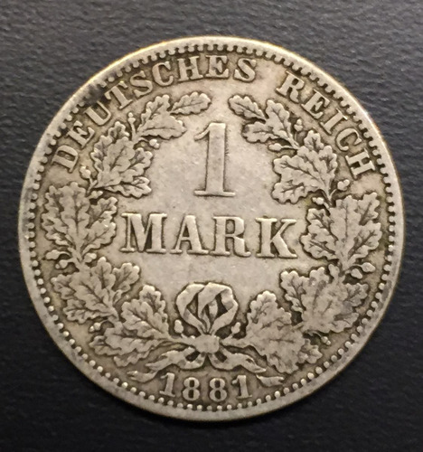 Ale141 Moneda Alemania Imperio 1 Mark 1881 A F-vf Plata Ayff
