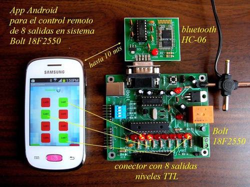 Imagen 6 de 7 de Bluetooth Hc-06 Serial Rs232 Control Remoto Desde Móvil!
