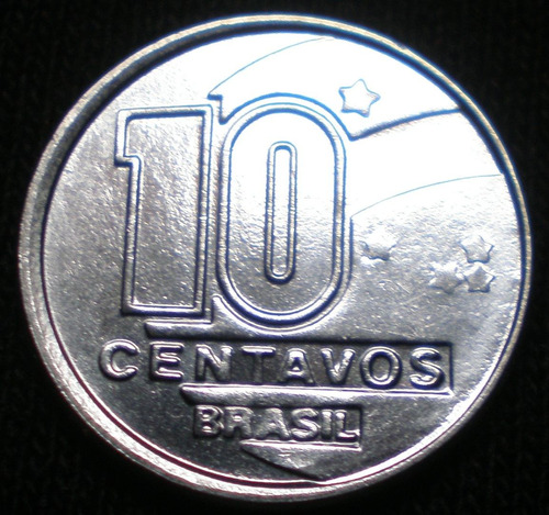 Brasil 10 Centavos De Cruzado Novo 1989 Km#613 Acero Inoxida