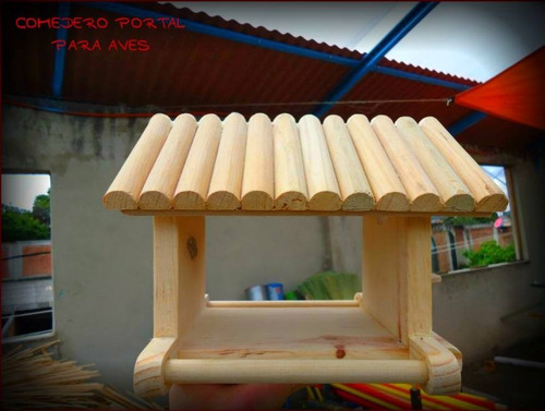 Comedero Para Pajaros/ Casa Para Aves De Madera Vv4