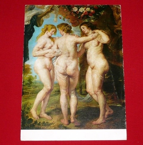 Antigua Postal Rubens Las Tres Gracias 1970 Museo Del Prado