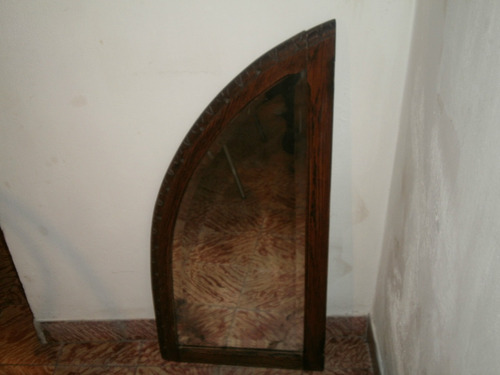 Medialuna Espejo De Mueble Antiguo En Roble 60 Alto  Leer