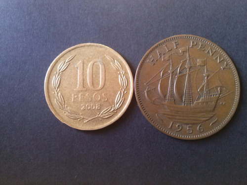 Moneda Gran Bretaña 1/2 Penny Cobre 1956 (c41)