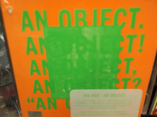 No Age An Object Cd Digipak Sellado