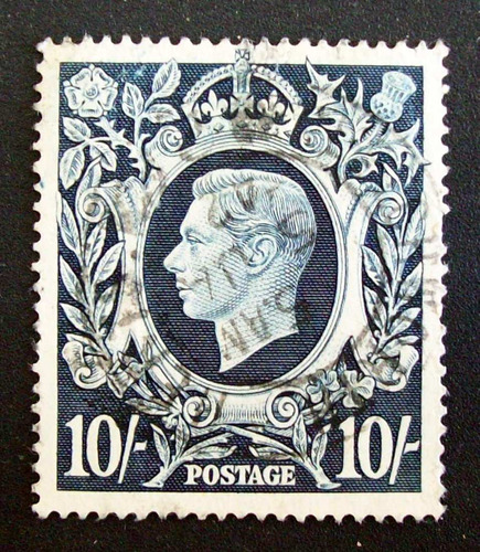 Inglaterra - Sello Yv 226 K George Vi 10s Indigo Usado L3450