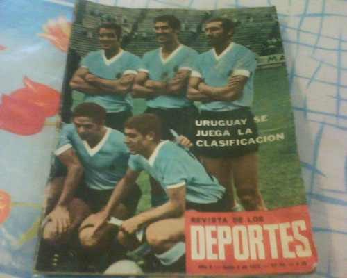 Revista/poster Selec. Uruguay Con Fixtur Mundial Mexico 70