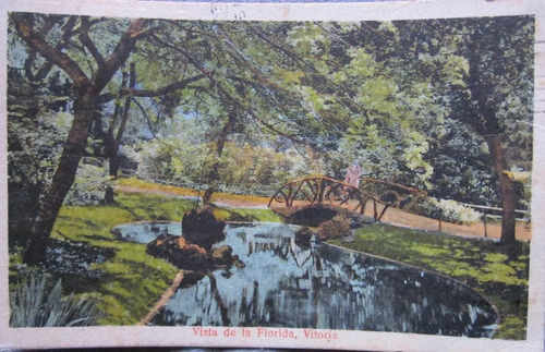 Postal Antigua Del Pais Vasco Vitoria Vista La Florida 1935