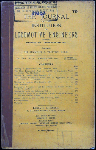 The Journal Of The Institution Locomotive Engineers 48n 129