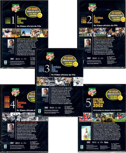 Dvd A História Das Copas Placar Coleção Completa 5 Dvds Nova