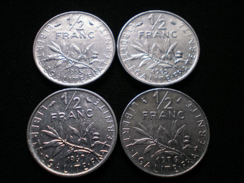 Francia 1/2 Medio Franco 1965 1966 68 69 1970 1992 94 97 C/u