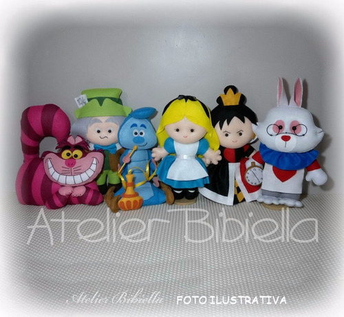 Alice No País Das Maravilhas Kit C/ 6 De 25cm C/ Lagarta