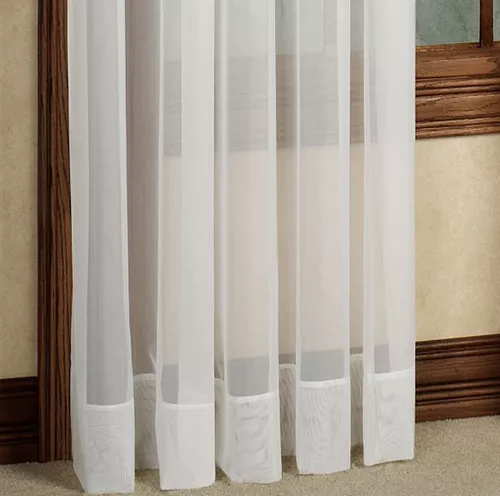 Cortinas Para Riel En Tela Voile Niza Con Cabezal Plisado - $ 720,00