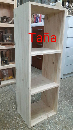 Cubos X 3 Taña Madera Pino Biblioteca Repizas Apilables