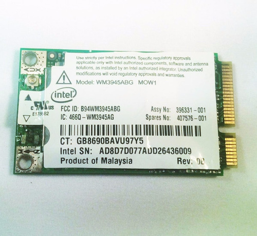 Placa Wireless Wifi Para Notebook Hp 530 / 407576-001