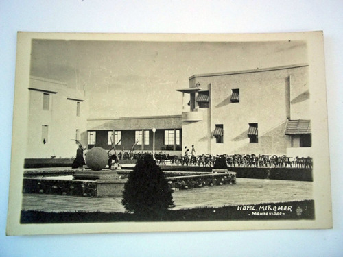 Antigua Foto  Postal Montevideo Hotel Miramar 1936