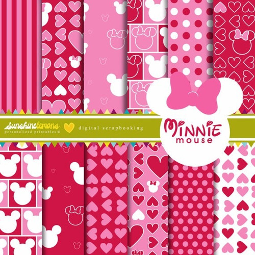 Kit Imprimible Pack Fondos Minnie Mouse Clipart Cod5