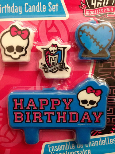 Imagen 2 de 3 de Juego De 4 Velas Para Pastel Monster High.