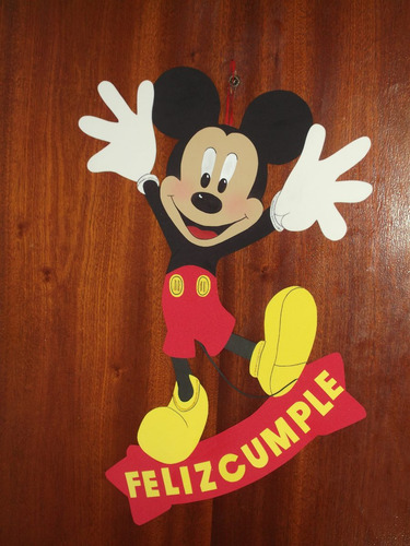 Cartel Cumpleaños - Mickey - Goma Eva 53 X 36 Cm
