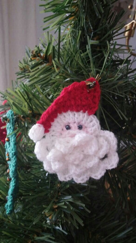 Adorno Para Árbol De Navidad, Papá Noel X6, Tejido Crochet