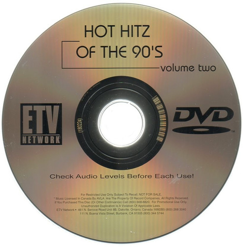 Dvd Original Hot Hitz Of The 90's Vol 2 Run Dmc Beck Santana