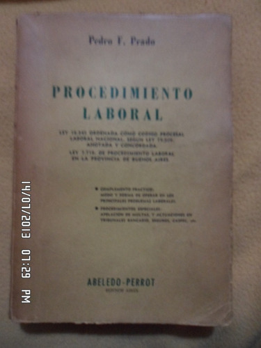 Derecho. Procedimiento Laboral. Pedro F. Prado