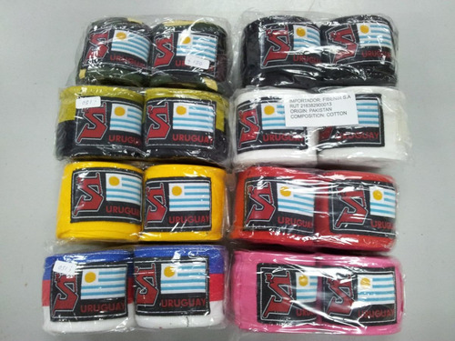Imagen 4 de 6 de Vendas De Boxeo De 4m! Varios Colores! Con Dedo Y Velcro