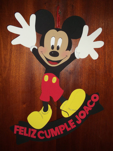 Cartel Cumpleaños - Mickey - Goma Eva 53 X 36 Cm
