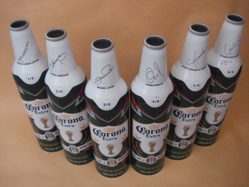 Coleccion 6 Botellas Aluminio Cerveza Corona Sin Liquido