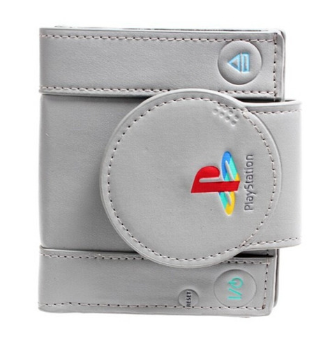 Billetera Gris Cuero De Los Videos Juegos Playstation