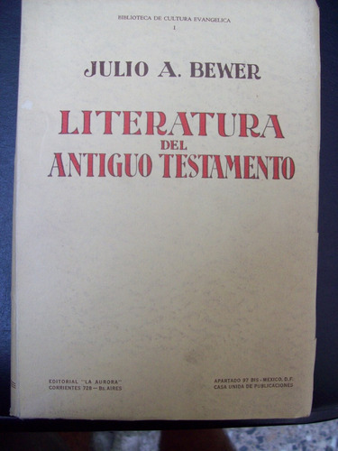 Literatura Del Antiguo Testamento - Julio A. Bewer