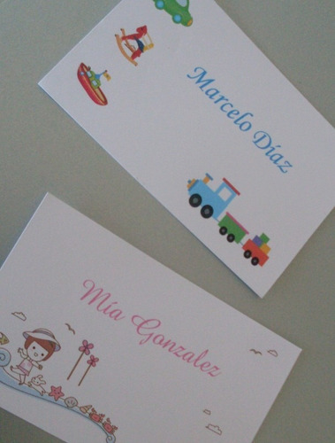 100 Tarjetas Personales Infantiles Personalizadas